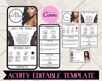 Editable Acuity Scheduling Template: Esthetician, Makeup & Lash Tech
