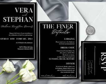 Minimalist Wedding Invitation Template: Editable Modern Suite (Instant Download)