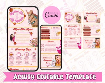 Editable Lash Acuity Template, Retro Scheduling Site