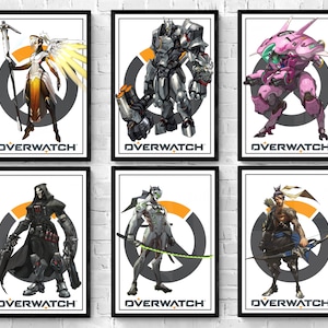 Original | Overwatch | Poster | Cover | Art | Print | Digital | Art Deco | Wall Art | Game Art (set of 6)