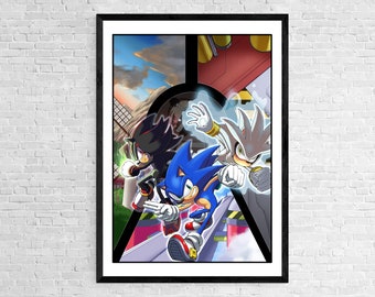 Sonic | Art du jeu | Art Déco | Imprimer | Affiche | Comique