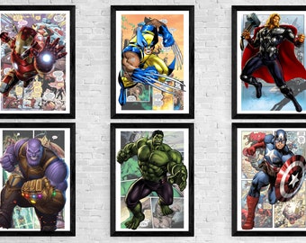 Hero Art | Art des super-héros | Art Déco | Art | Imprimer | Affiche | Bande dessinée | Art mural