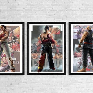 Download wallpaper art, fighters, Kazuya Mishima, namco, Heihachi