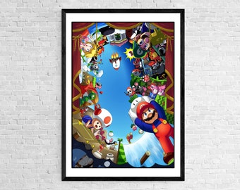 Mario | Art du jeu | Art Déco | Art | Imprimer | Affiche | Comique