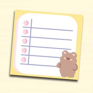 Gomi To-Do List Sticky Notes | Kawaii Cute Stationery | Personalized To Do List Sticky Note Pads | Planner Bujo Journal Sticky Note