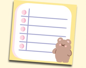 Gomi To-Do List Sticky Notes | Kawaii Cute Stationery | Personalized To Do List Sticky Note Pads | Planner Bujo Journal Sticky Note