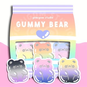 Gummy Bear LGBTQ+ Sticker Pack | Glossy Sticker | Vinyl Sticker | Cute Kawaii Sticker | Candy Foodie Sticker | Computer Laptop Sticker