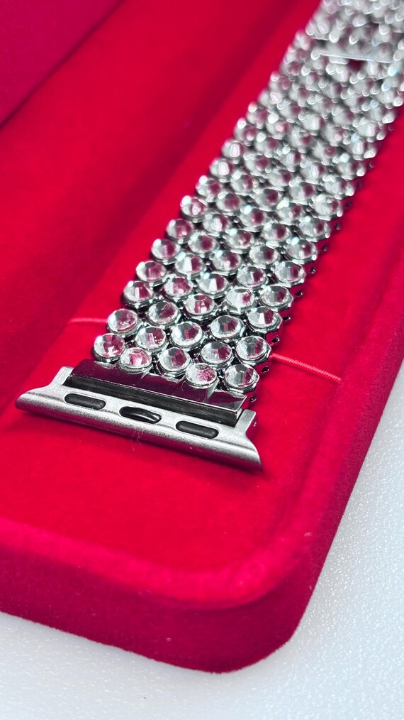 Swarovski Crystal Apple Watch Band: Handmade Bling iWatch Jewelry - 40mm M/L