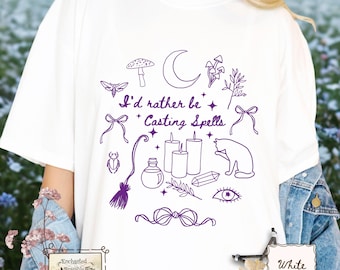 Witchy Aesthetic Tee – I'd Rather Be Casting Spells Shirt