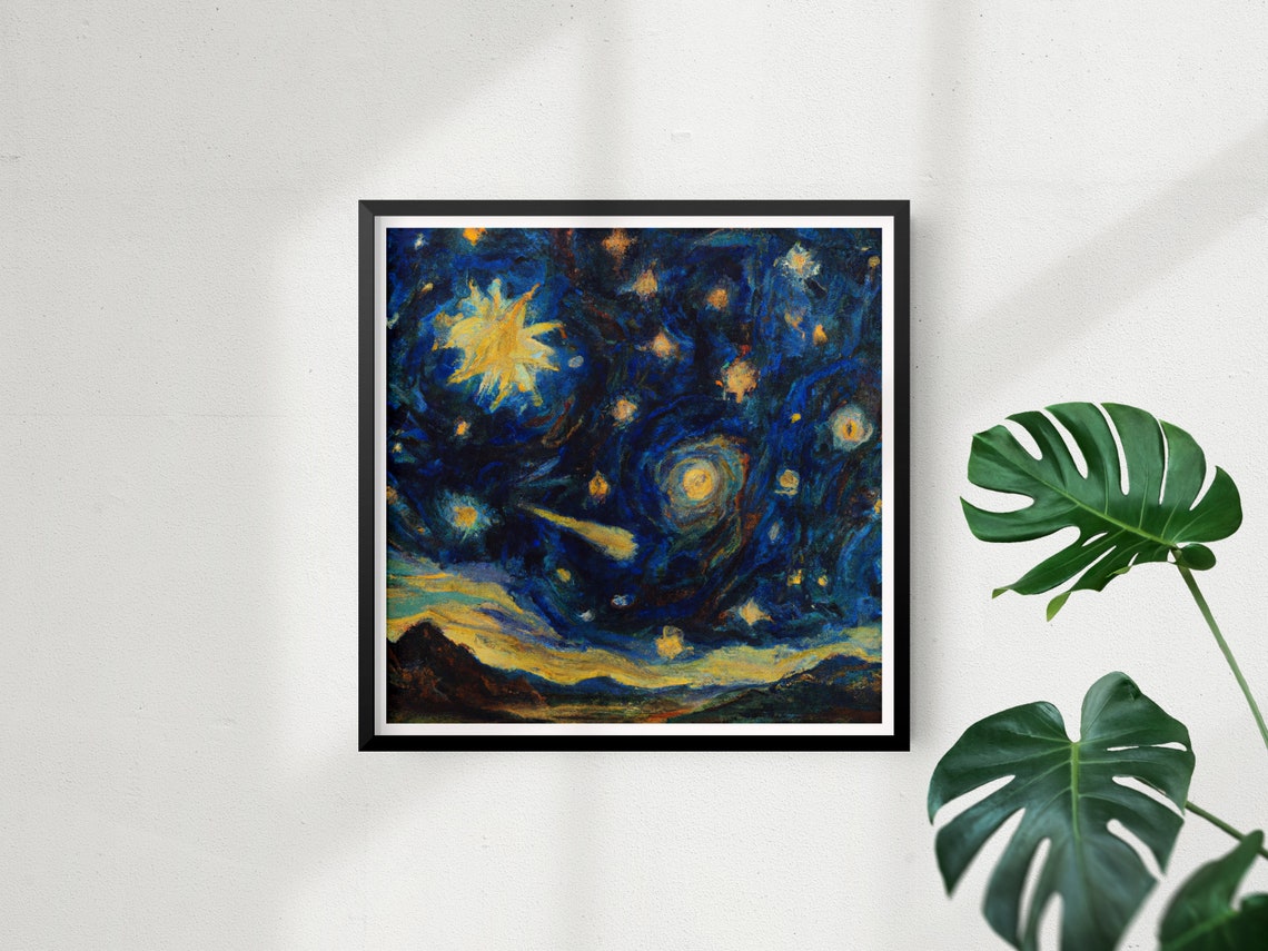 Da Vinci's Starry Night Art Print Leonardo Da Vinci - Etsy