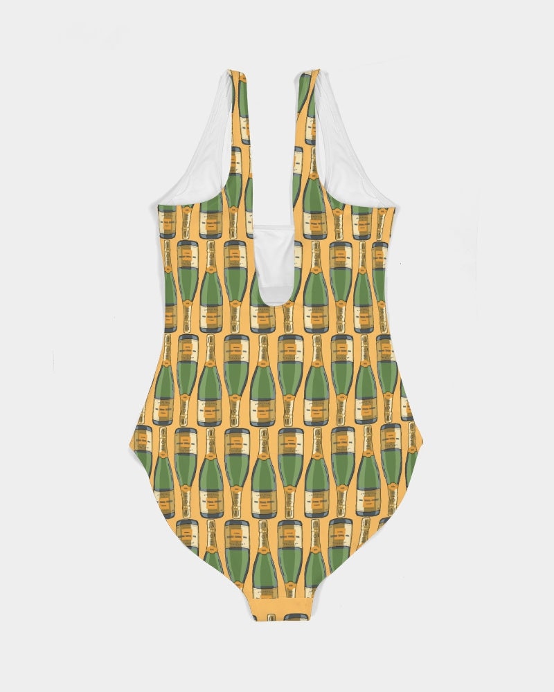 Women's One-Piece Swimsuit Champagne Print