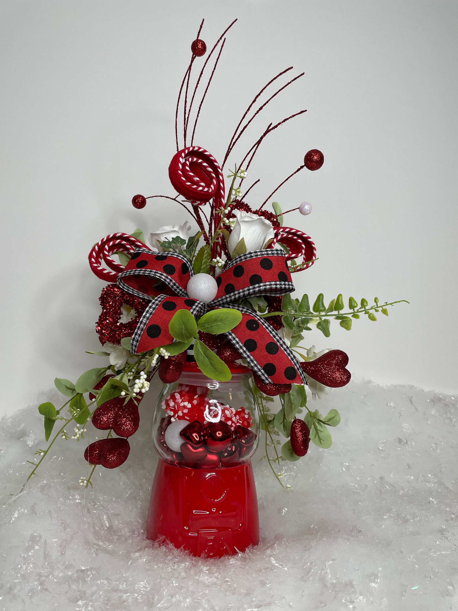 Valentine Candy Machine Decor: Floral Table Accent - Etsy