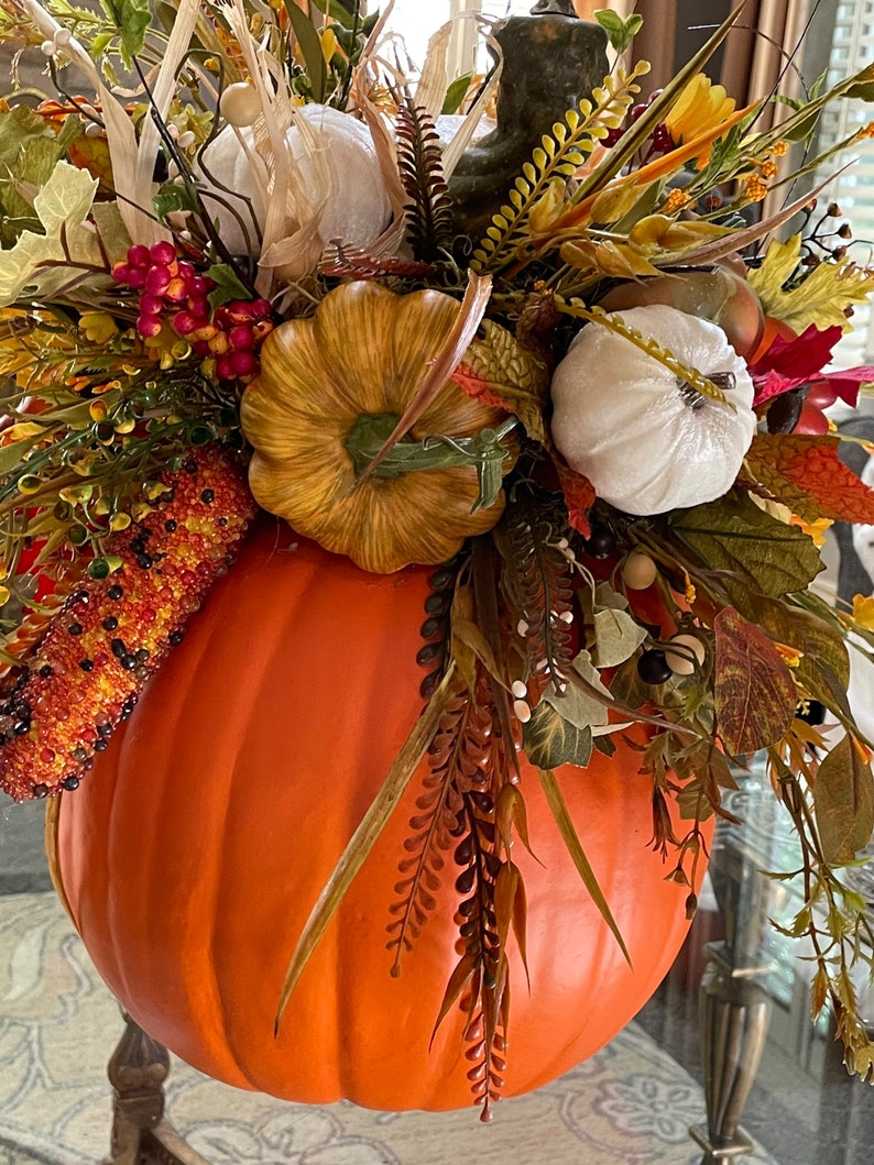 Fall Harvest Pumpkin Arrangement Vibrant and Classy Autumn Etsy