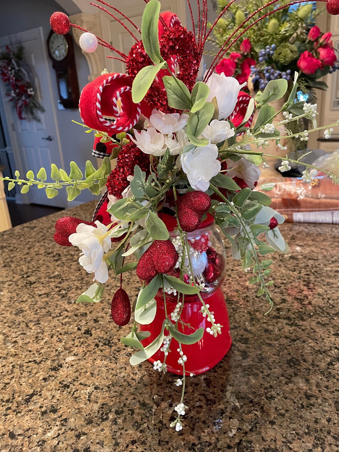 Valentine Candy Machine Decor: Floral Table Accent - Etsy