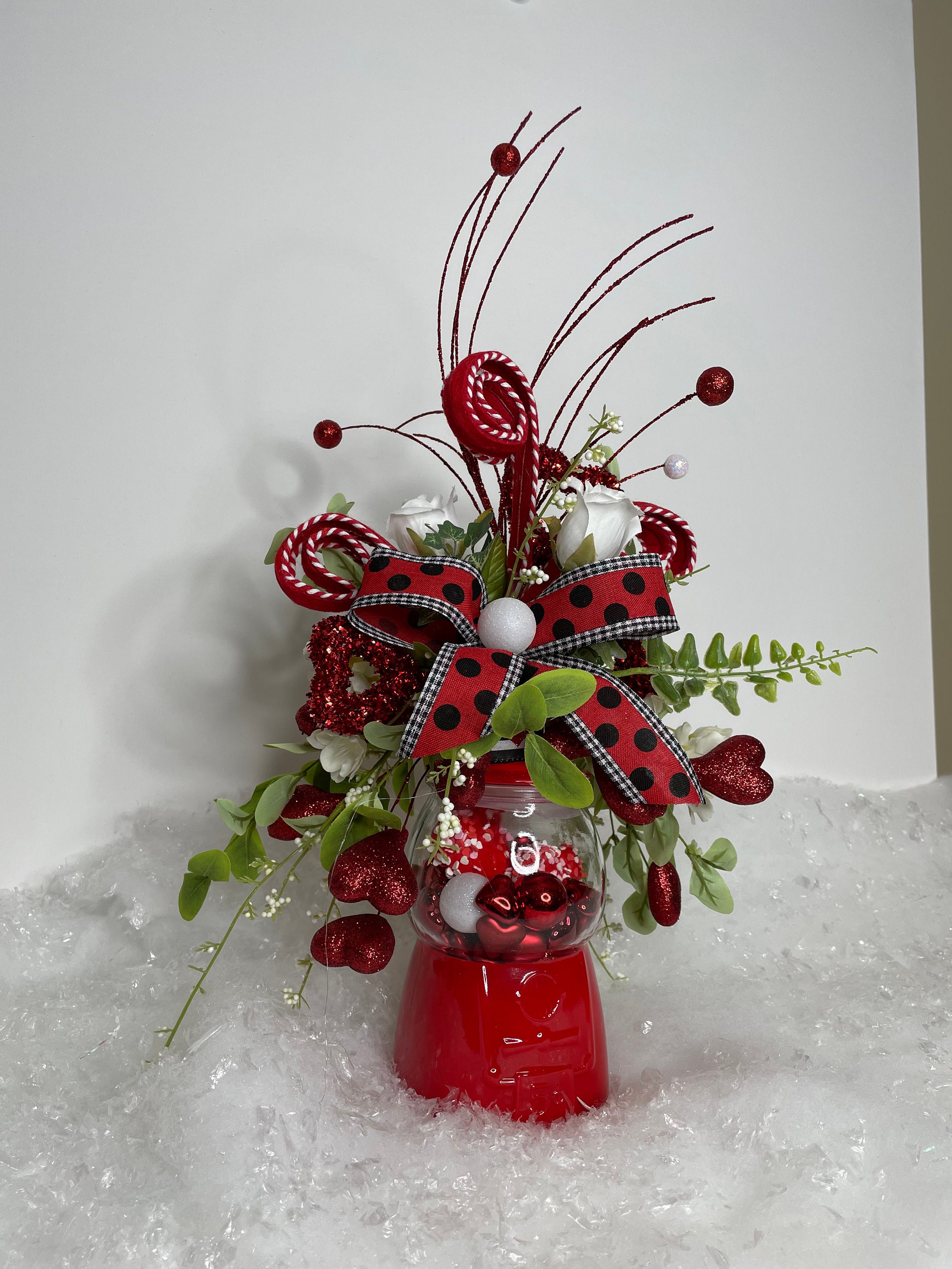 Valentine Candy Machine Decor: Floral Table Accent - Etsy