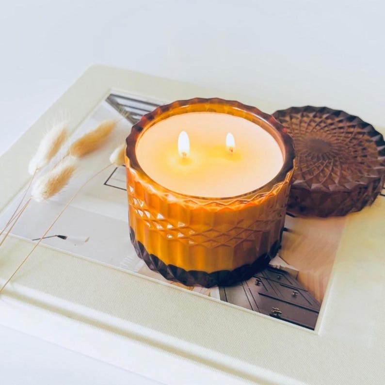 Amber Glass Candle