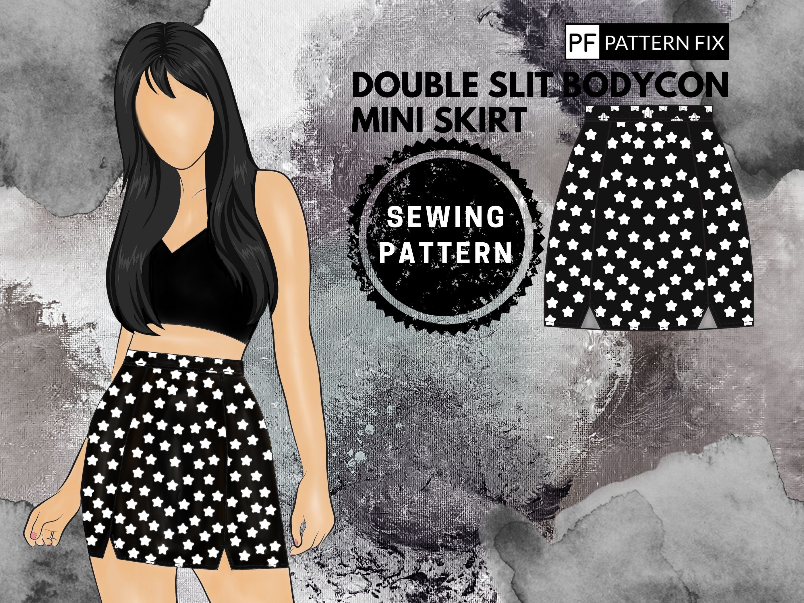 double slit skirt pattern