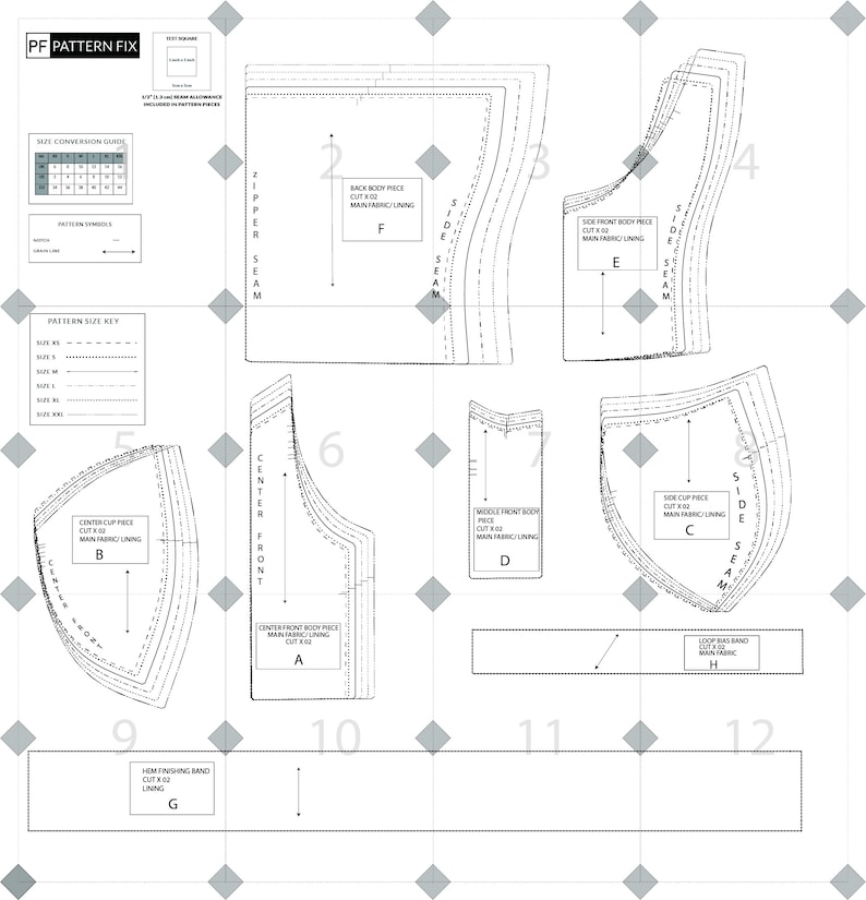 Bustier Top Pattern Digital PDF Sewing Pattern Corset Etsy