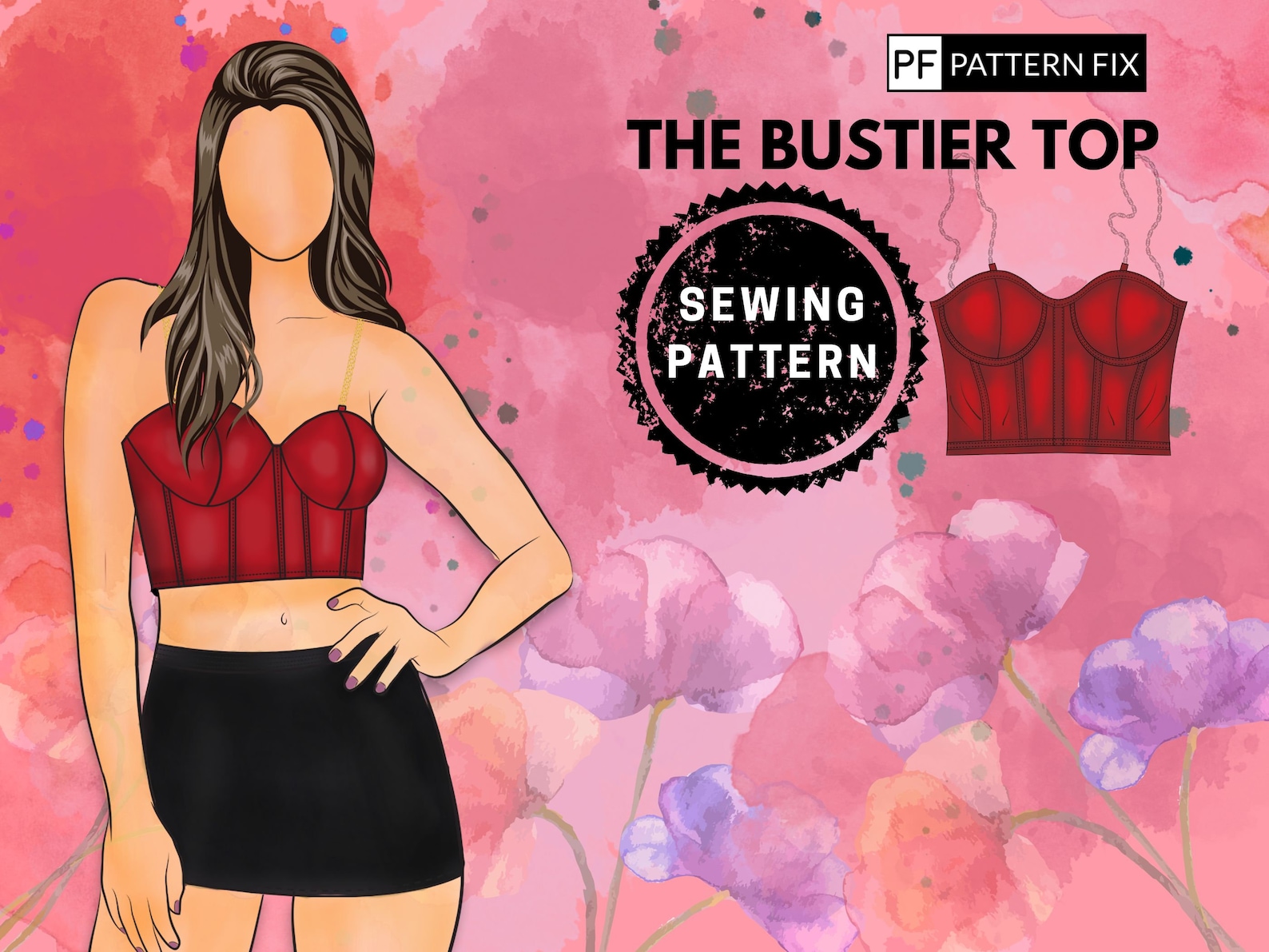 Bustier Top Pattern Digital PDF Sewing Pattern Corset Etsy Canada