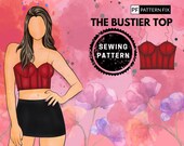Bustier Top Pattern, Digital PDF Sewing Pattern| Corset Pattern| 6 Sizes: XS-XXL/ US2-12 | Instant Download with A4 & A0 | Easy Instructions