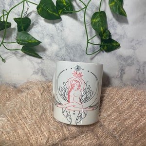 Inspirational Ceramic Yoga Mug for Coffee Loving Yogi Instructor