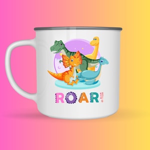 Taza de esmalte personalizada de 12 oz para niños: taza de fogata con nombre personalizado