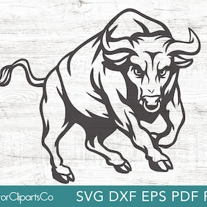 Bull SVG Cricut Silhouette Vector Running Bull Cut File 