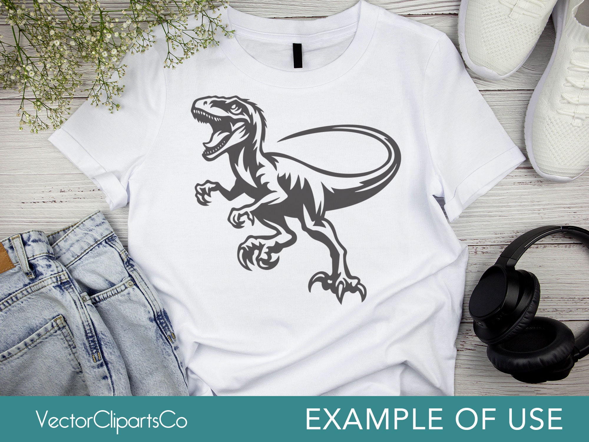 Angry Raptor SVG, Cool Aggressive Dinosaur Clipart, Vector Cut File ...