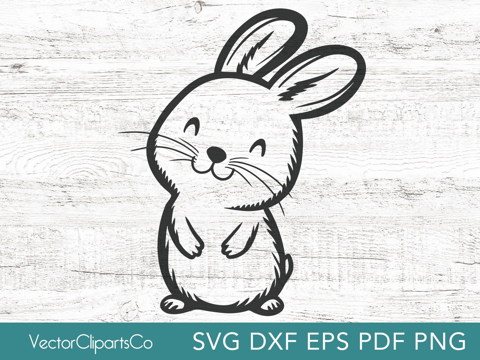Cute Rabbit SVG File for DIY Crafts, Smiling Cartoon Bunny SVG, Perfect ...