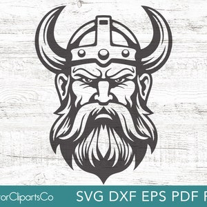 Angry Viking Head SVG, Viking Face Clipart Vector Cut File, Norse ...