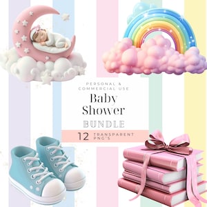 Babyparty Bilder, Baby Booties Clipart, Clip Art Auf Wolke sieben, Werbung, Himmel geschickt digital Regenbogen Mädchen Junge Geschlecht offenbaren Neutral