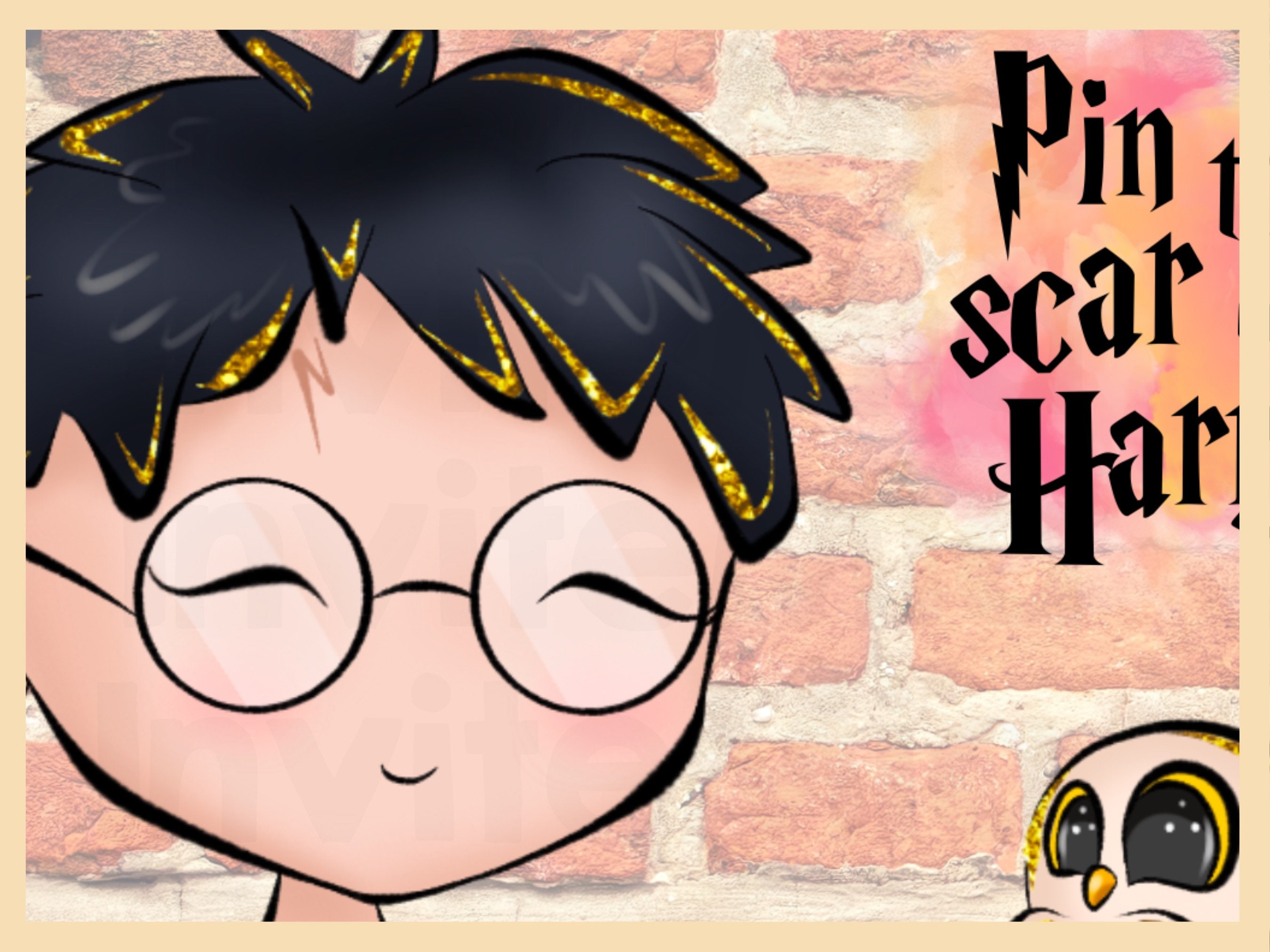 Wizard Birthday Party Game Pin the Scar on Harry Witch Magical - Etsy
