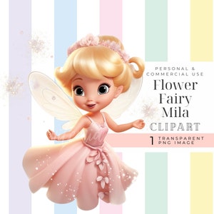 Clipart fata, immagine ragazza fata dei fiori, capelli biondi pastello, fata di compleanno scintillante PNG, principessa delle fate del giardino magico dei cartoni animati 3D