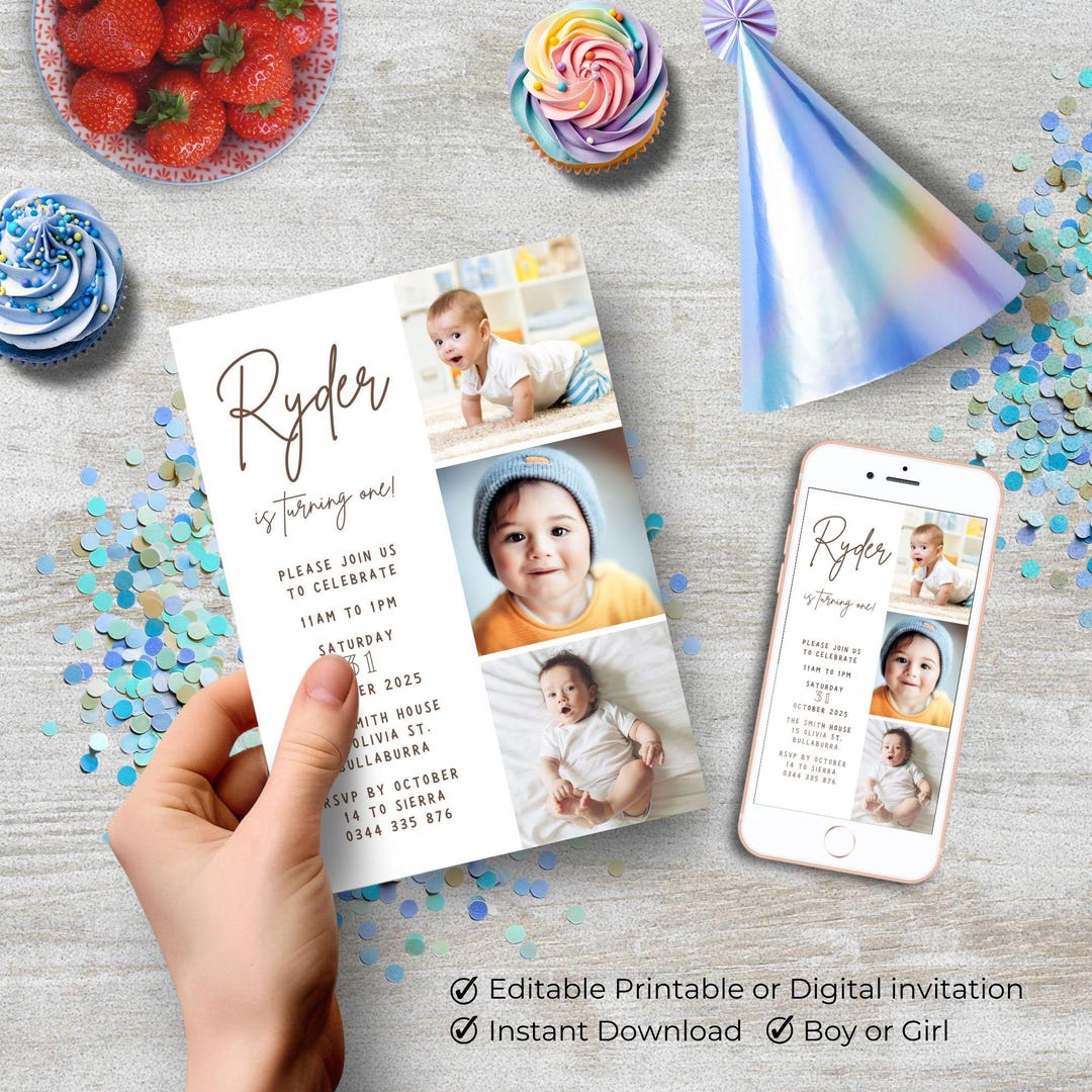 Modelli Gratuiti Per Inviti Per Il Primo Compleanno | Invitanku - Foto 3