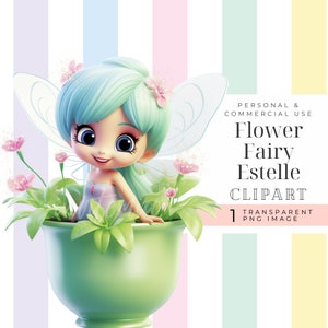 Feenmädchen Bild, süße Gartenblumenfee im Topf, glitzernde Geburtstagsfee Kleinkind Baby Mädchen PNG, 3D Bild magische Prinzessin rosa Blumen