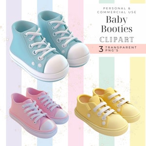 Babyslofjes clipart douche afbeeldingen commerciële illustraties peuter schoenen pantoffels schattig 3D meisje jongen gender reveal neutraal roze blauw geel