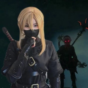 The Legend of Zelda Tears of the Kingdom Dark Link Cosplay Costume, Breath of the Wild Black Link Cosplay Gift Box