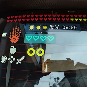 The Legend of Zelda Tears of The Kingdom Car Sticker, Heart Containers Decals Windproof and Waterproof Refrigerator Stickers, Glass Stickers