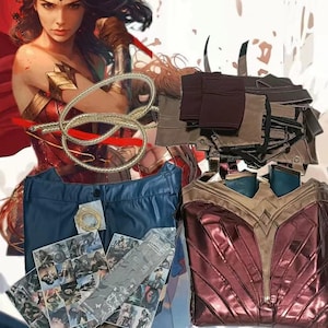 Wonder Cosplay Costume,  Sticker + Truth Lasso Pendant Gift Box