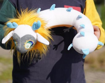 The Legend of Zelda Light Dragon Plush Neck Pillow, Tears of The Kingdom Adorable Neck Cushion, Stuffed Toys, Travel Pillow, Zelda Furret