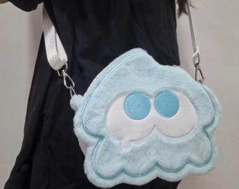 Bolso de peluche inspirado en Splatoon: peluche Inkling hecho a mano del DLC Splatoon 3. Llévalo como bolso de hombro o bandolera.