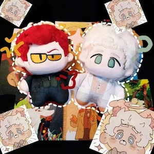 15cm Crowley & Aziraphale Inspired by Good Omens, Good Omens Inspired Plush Doll, Handmade Unique for Collectors-Pre-Order