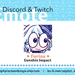 Puede incluir: Una ilustración digital de un personaje del videojuego Genshin Impact. El personaje tiene el pelo blanco, ojos grandes y una expresión de sorpresa. El texto "Furina" y "Genshin Impact" está debajo del personaje.