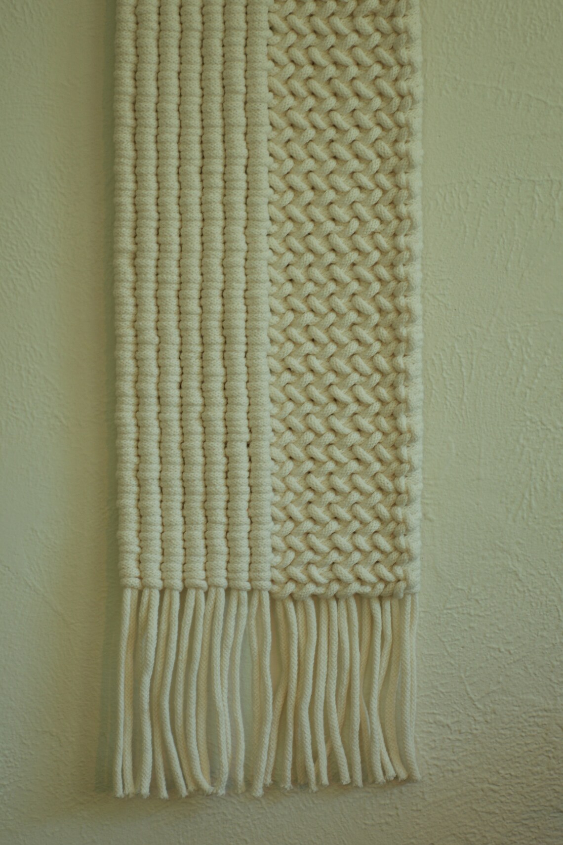 Curated visual reference: Gallery Detail: Vertical Texture Macrame Textile Handwoven Wall Art