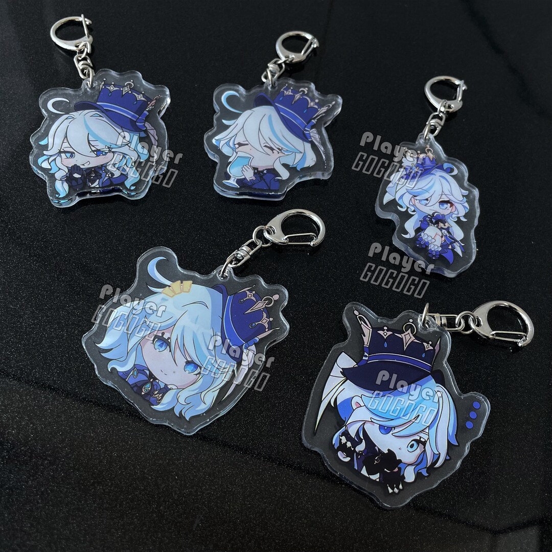 Genshin Impact Furina Keychain, Focalors Acrylic Charms Etsy