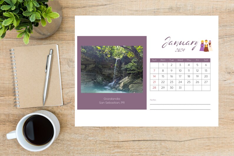 Puerto Rico 2024 Monthly Calendar Letter Size Digital Etsy Australia