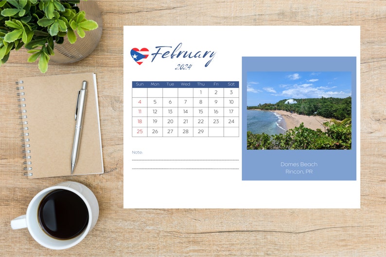 Puerto Rico 2024 Monthly Calendar Letter Size Digital Etsy Australia