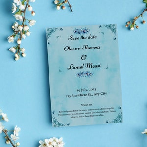 Personalised Digital Save the Date, Save to date, Save the Date Wedding Card, Elegant Save the Date, Electronic Wedding Invitation