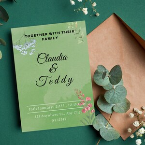 Wedding Invitation Template Set, Wedding Invitation Template Download, Editable Invitation