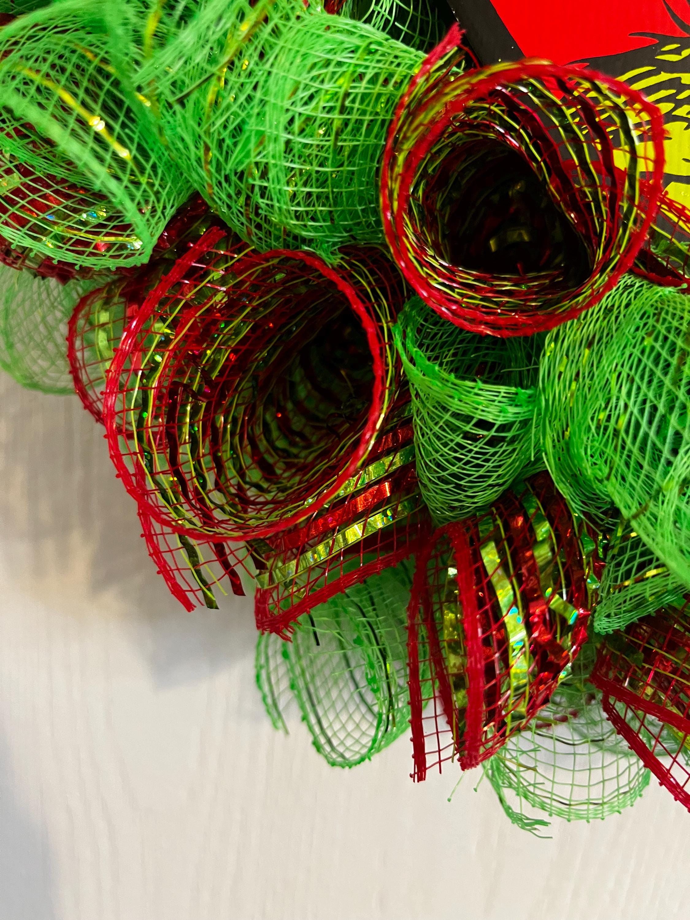 14” the Grinch, Christmas, Deco Mesh Wreath! - Etsy
